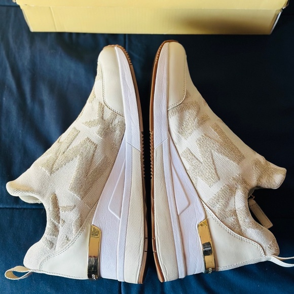 Michael Kors - Willis Logo Stretch Knit Wedge Trainers - Picture 4 of 7